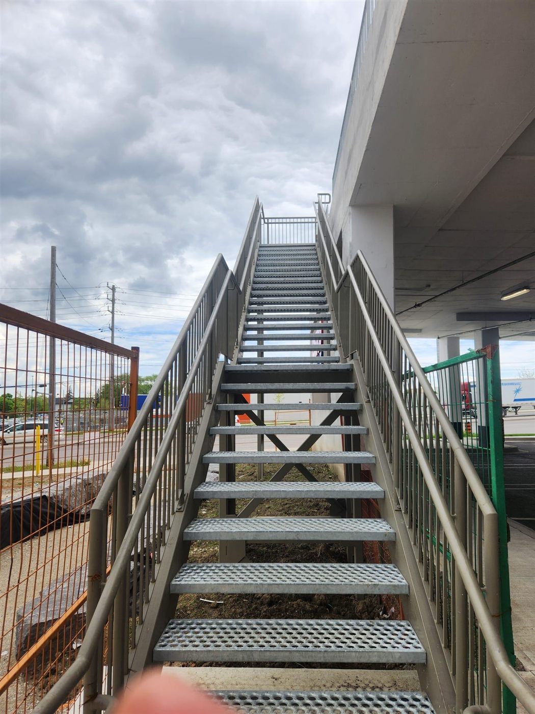 Commercial exterior steel staircase