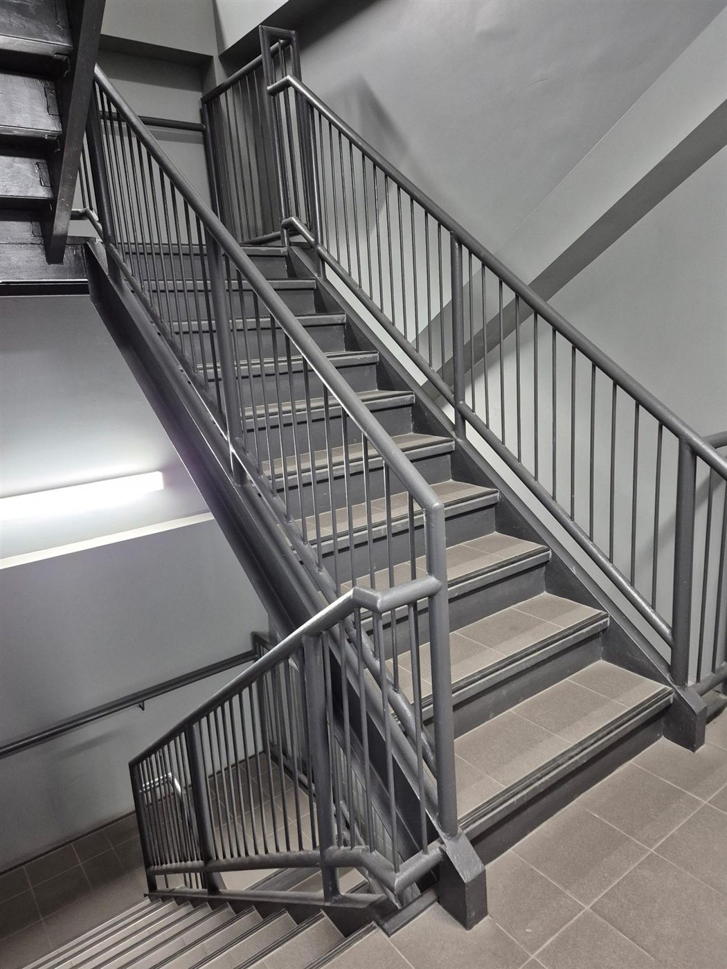 Interior iron staircase railing