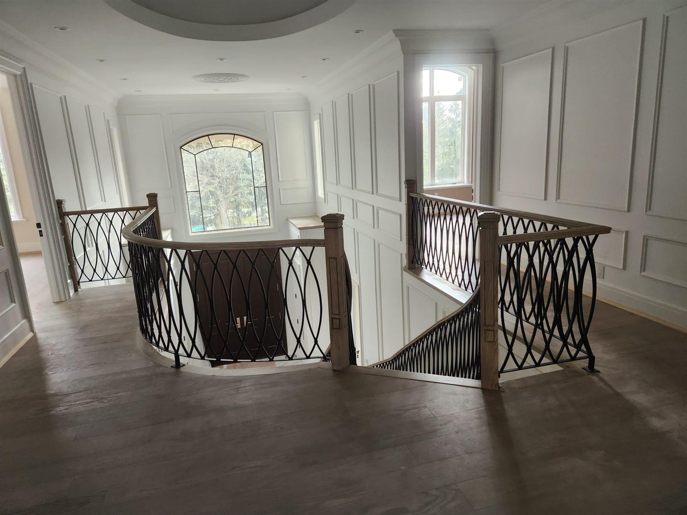 Ornate iron balcony and staircase railing